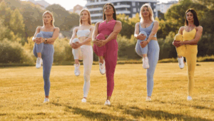 Cinq Femmes-faisant-des-etirements