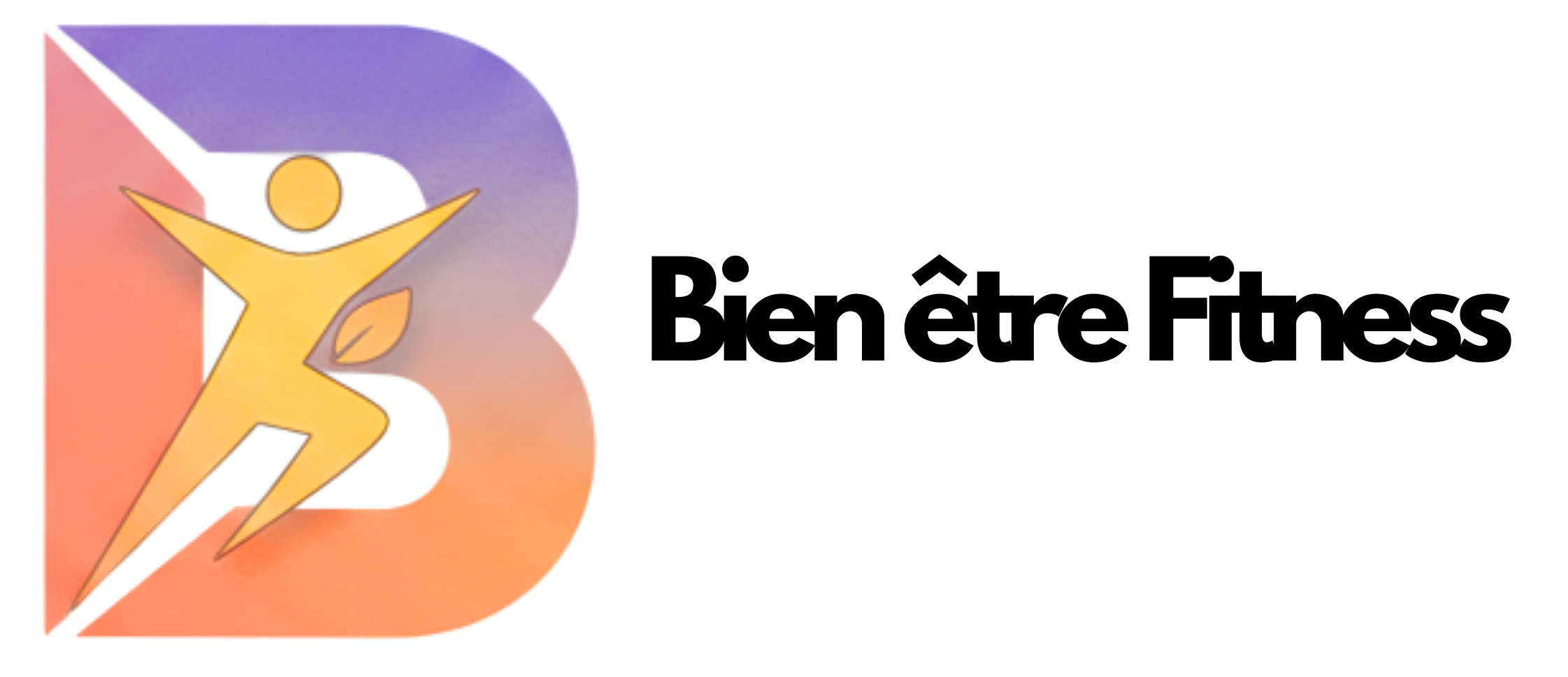 Logo bien être fitness coloré femme sportive débutante